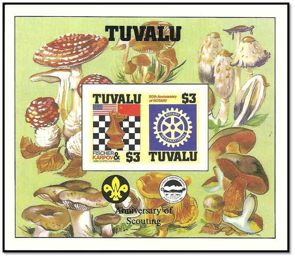 tuvalu 1986 non dentelé champignons